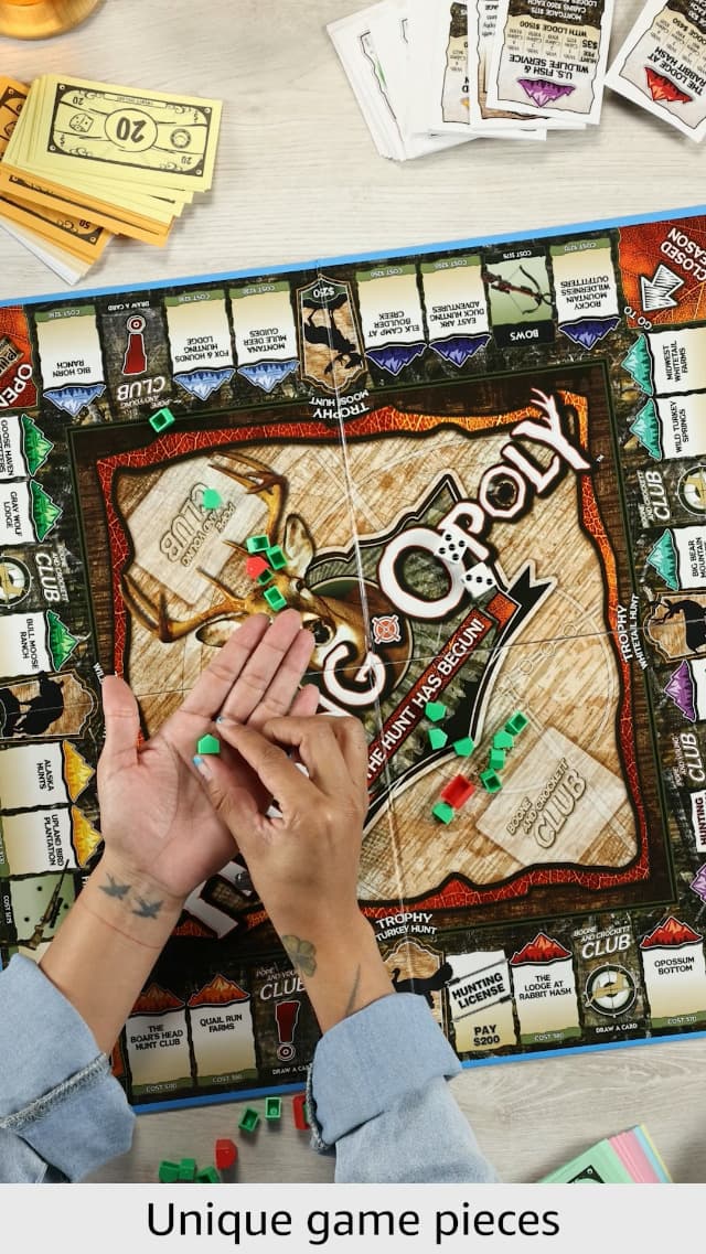 Late for The Sky Hunting-Opoly Board Game – Hunting Strategy Family Property Trading Game for 2–6 Players, Ages 8+, Tokens, Cabins & Lodges