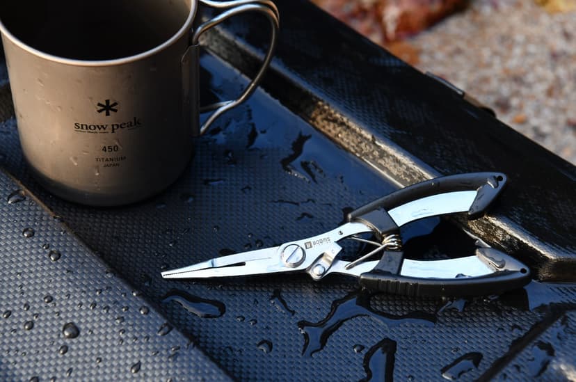 Booms Fishing H01 Small Fishing Pliers Scissors Braid Cutters Lightweight Stainless Steel Fishing Tools Split Ring Pliers Hook Remover, Green