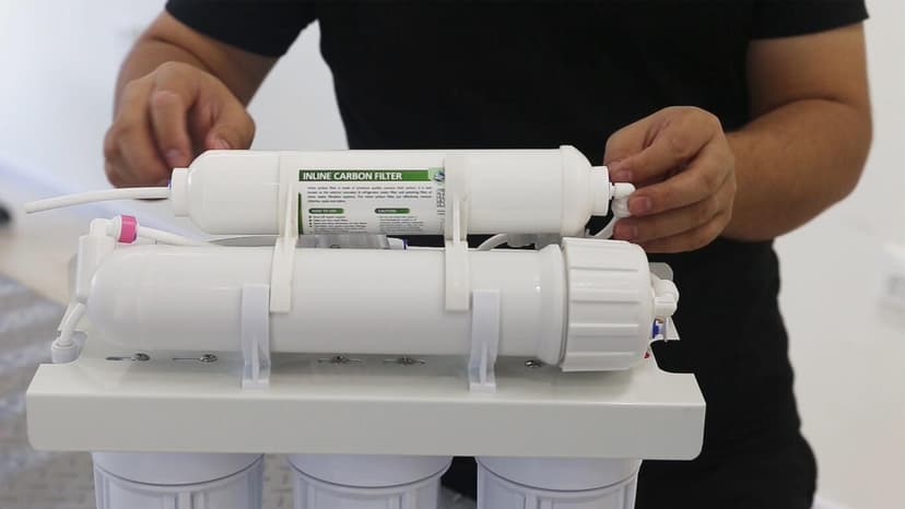 Membrane Solutions T33 Inline Water Filter, 2-Pack 1/4" Quick-Connect Replacement Cartridges for Refrigerator & Ice Maker, Post-Carbon Filter for Reverse Osmosis Systems, Push-to-Connect
