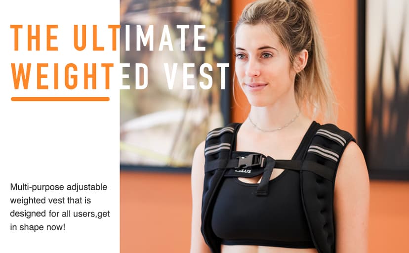 ZELUS Weighted Vest, 6lb/8lb/12lb/16lb/20lb/25lb/30lb Weight Vest with Reflective Stripe for Workout, Strength Training, Running, Fitness, Muscle Building, Weight Loss, Weightlifting