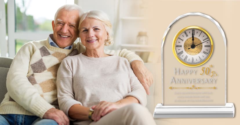 25th Anniversary Wedding Decorations - Crystal Clock & Keepsake Gifts for Couple & Parents