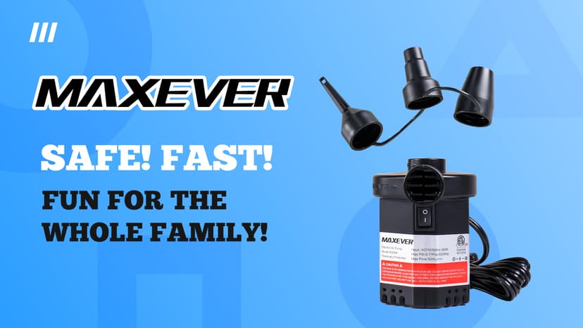 Air Pump Electric for Pool Inflatables: MAXEVER Portable Inflator Deflator for Outdoor Camping - 110V~120V