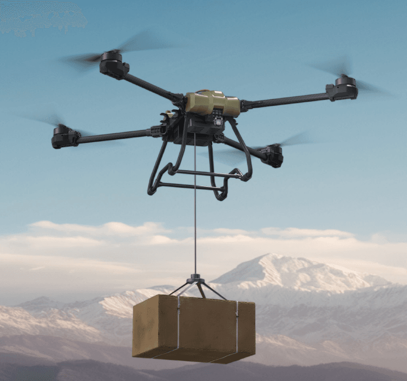 Heavy-Lift Drone up to 110 lb (50kg) Payload, Waterproof, 5 mile (8 Km) Long Range UAV, Take-Off Weight 200 lb (90 kg), Delivery Quadcopter