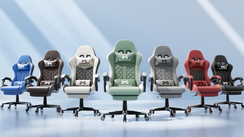 Gamtimer Gaming Chair, 400 lbs Adult Chair, High Back Computer Chair with Footrest and Linked Armrests, Office Video Game Chair with Lumbar Support (Grey)