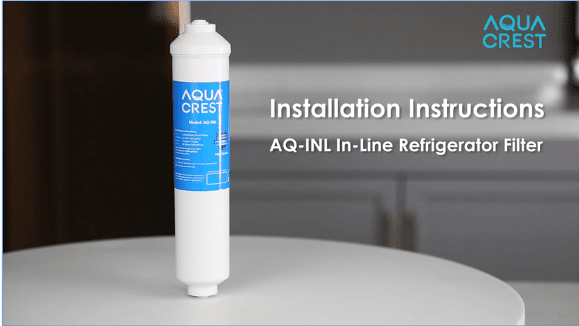 AQUA CREST INL 5 Years Inline Water Filter for Ice Maker with 1/4-Inch Direct Connect Fittings, Idea for Ice Maker, Refrigerator, RV, Inline Refrigerator Water Filter Reduces Chlorine, Taste& Odor