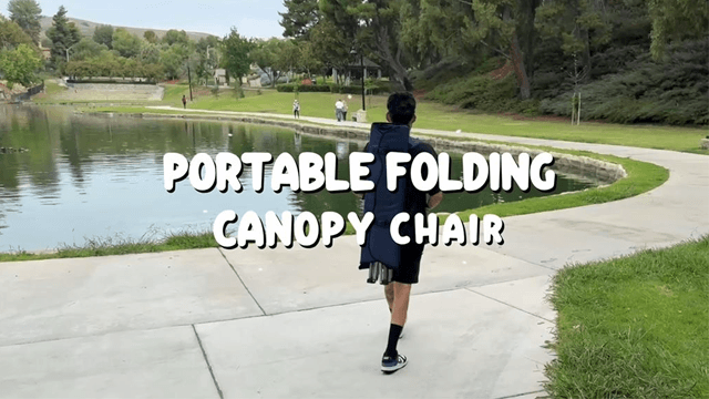 Portable Folding Camping Chairs with Canopy Shade, Beach Chair for Adults, Durable Weather Resistant 600D Oxford Cloth, Camping Chair with Canopy for Outdoors [Black]