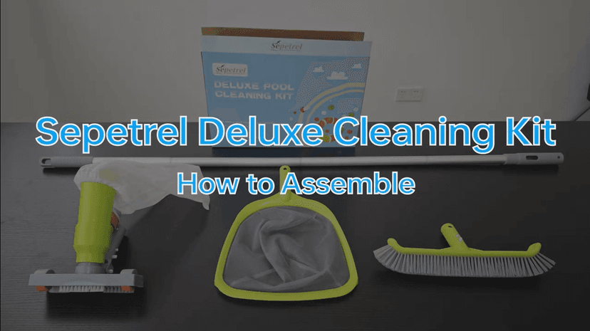 Sepetrel Deluxe Swimming Pool Cleaning Kit with Spa Jet Vacuum Cleaner,Brush, Semi-deep Skimmer Net & Adjustable 57.5-inch Pole,Ideal for Cleaning Above Ground,Inflatable Pools