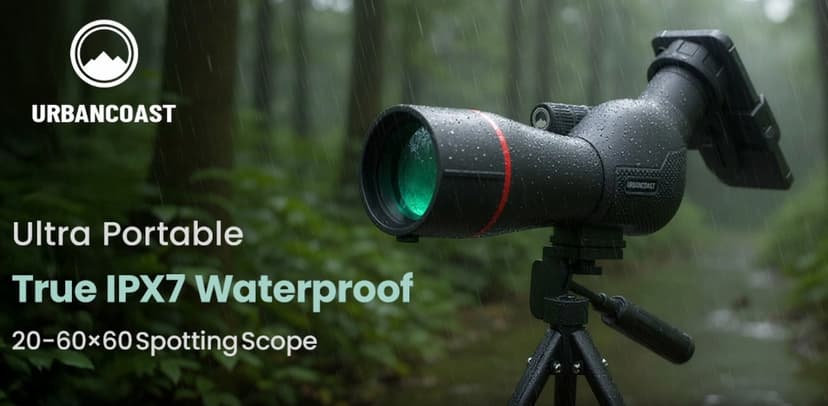 Spotting Scope 20-60x60mm - Waterproof IPX7 Spotter Scope with Phone Adapter and Tripod, Portable for Bird Watching Wildlife observing and Hiking, Black