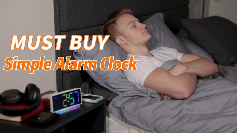 Cadmos Loud Alarm Clocks for Heavy Sleepers,Adults,Kids,Teens,Large Digital Display,7 Color Night Light,Adjustable Volume,Battery Backup,Small Bedside Clocks for Bedrooms (White+Dynamic)