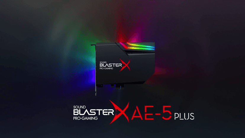 Creative Sound BlasterX AE-5 Plus SABRE32-class Hi-res 32-bit/384 kHz PCIe Gaming Sound Card and DAC with Dolby Digital and DTS, Xamp Discrete Headphone Bi-amp, Up to 122dB SNR, RGB Lighting System