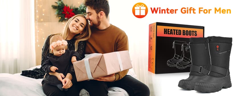 DEORFGO Heated Snow Boots for Men Women, Waterproof Insulated Shell, Hiking Winter Snow Boots, Insulated Fur Liner, Warm Outdoor Tall Boots