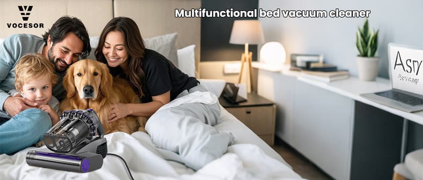 Mattress Vacuum, Bed Vacuum Cleaner with 16Kpa Suction 253.7nm UV-C Light, 145°F Heat & 30000 RPM/Min Tapping, HEPA Filter & Ultrasonic, 600W Powerful Vacuums for Bed, Sofa, Couch(Corded)