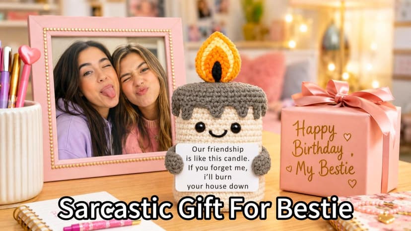YUEYUQIU Funny Best Friend Birthday Gifts for Women Men, Handmade Crochet Candle Decor, Sarcastic Friendship Presents for Bestie Sister, Cute Birthday Christmas Gag Gift, Dark Humor Desk Accessories B0GHDZ4BJM