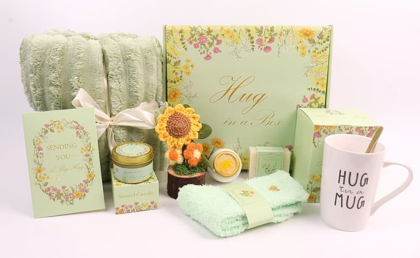 Birthday Gift for Women, Self Care Spa Gift Basket, Hug in a Box Relaxation Experience Set, Stress Relief Comfort Care Package for Her,Thinking of You Get Better Soon Gifts B0GVXGP4YF