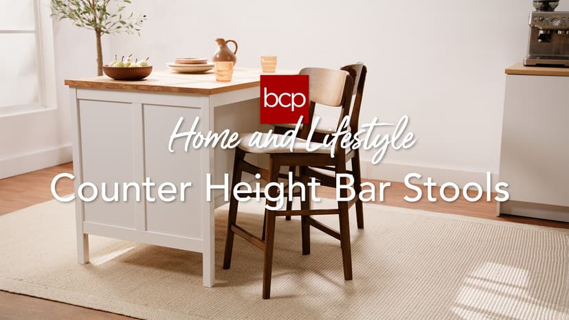 Best Choice Products Bar Stool Set of 2, Modern Farmhouse Counter Height Stools w/Upholstered Cushioned Seat, Wooden Curved Backrest - Walnut/Cream