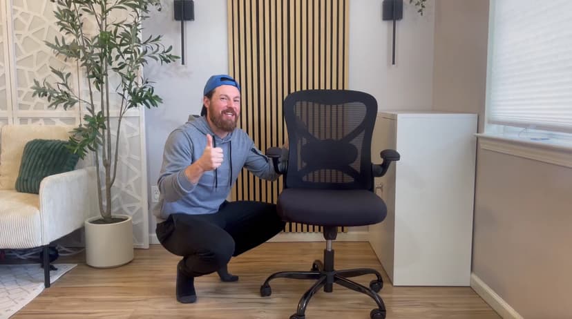 Office Desk Chair with Ergonomic Lumbar Support, Extra-Thick Seat Cushion, Flip-up Arms, Breathable Mesh Back, Computer Task Chair for Home Office