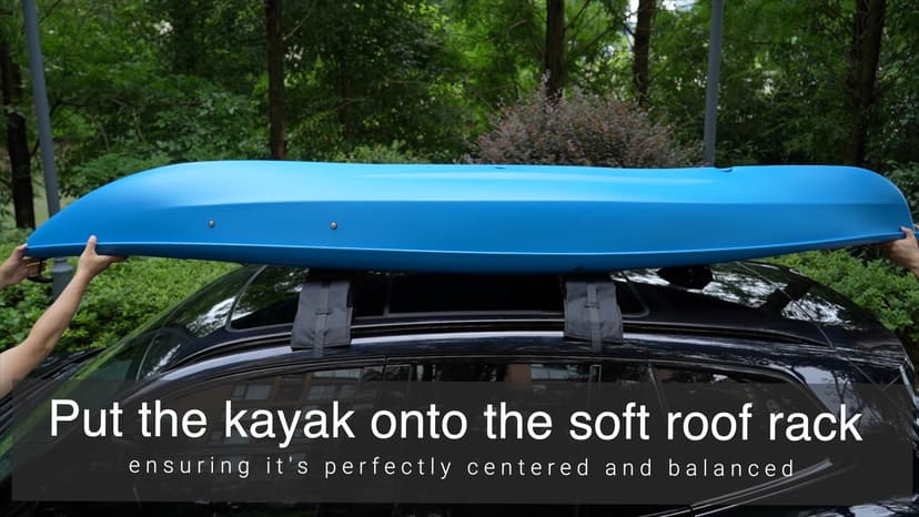 Universal Car Soft Kayak Roof Rack Pads for Kayak Surfboard SUP with 20FT Durable Tie-Down Straps, 2 Tie Down Rope, 4 Quick Loop Straps
