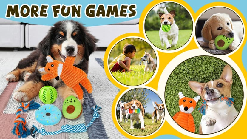 Zeaxuie 9 Pack Luxury Puppy Toys for Teething Small Dogs, Puppy Chew Toys with Cute Squeaky Dog Toys, Ball and More Rope Dog Chew Toys B094XG29MW