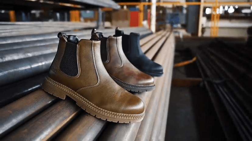 ZBVB Unisex-Adults Steel Toe Chelsea Boots, Men's Industrial Construction Shoes, Waterproof, Lightweight, Comfortable, Non-slip Safety Boots