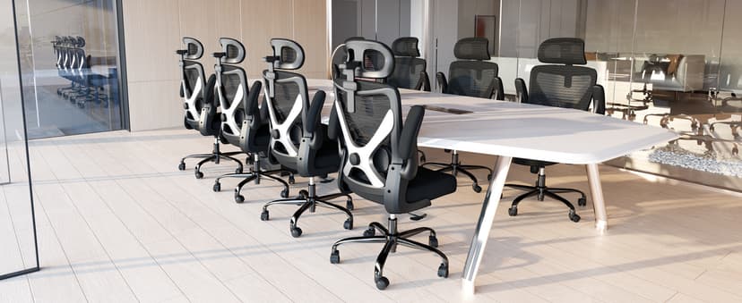 Ergonomic Office Chair: White Computer Desk Chair Comfy Gaming Chair for Adults - Office Chair with Lumbar Support & Headrest - Executive Office Rolling Chairs for Home Work (Grey)