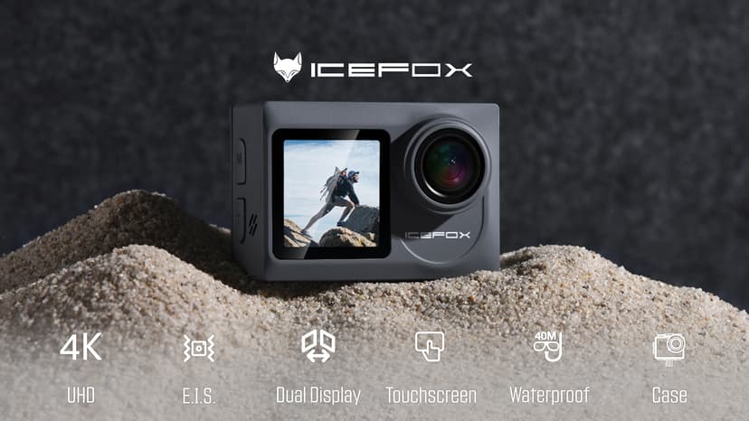 icefox i8 20MP 5X Zoom Action Camera with EIS, WiFi Remote Control, Waterproof Underwater Camera for Snorkeling Cycling Vlogging