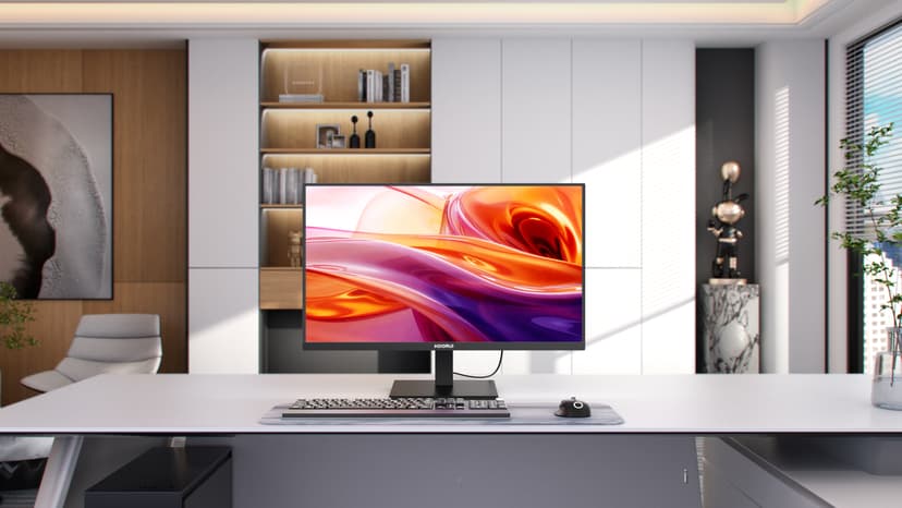 KOORUI 27 Inch QHD (2560x1440) IPS HDR Ultra-Thin Computer Gaming Monitor, 120Hz Refresh Rate, DCI-P3 95%, FreeSync & G-Sync, 1ms MPRT, VESA 100x100mm, Tilt Adjustable for Game and Work, E2721H