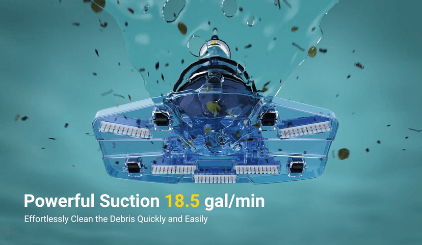 Pool Vacuum for Above Ground Pool, JESIMAIK 18.5 GPM Powerful Suction Handheld Pool Vacuum, 60min Runtime,Telescopic Pole Cordless Pool Vacuum for Above/Inground Pool, Spas, Hot Tubs Cleaning