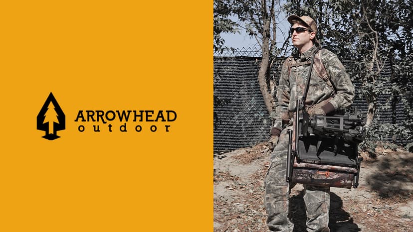 ARROWHEAD OUTDOOR Wide Folding 360° Hunting Swivel Blind Chair with Removable Camouflage Seat Pad, Armrest, No-Sink Feet, Shoulder Strap, Mesh Chair, Adjustable Height