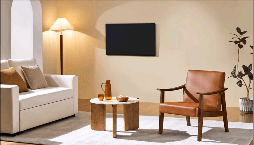 Yaheetech PU Leather Accent Chair, Mid-Century Modern Armchair with Solid Wood Legs, Reading Leisure Chair with High Back for Living Room Bedroom Waiting Room, Brown