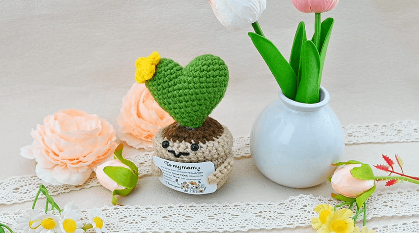 Mom Birthday Gifts Birthday Gifts for Mom from Daughter Son Christmas Meaningful Moms Gift Handmade Crochet Cactus Doll Appreciation Present for Mother Grandmother Aunt