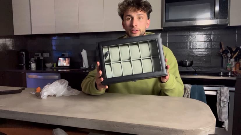 SONGMICS SONGMICS Watch Box, 12-Slot Watch Case Organizer with Large Glass Lid, Removable Pillows, Gift for Loved Ones, Black Synthetic Leather, Gray Lining UJWB12BK