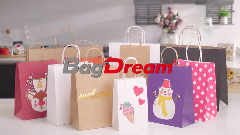 BagDream Kraft Paper Bags 5.25x3.25x13 Inches 50Pcs White Paper Wine Gift Bags with Handles Bulk for Wine, Gift, Retail, Party Favor