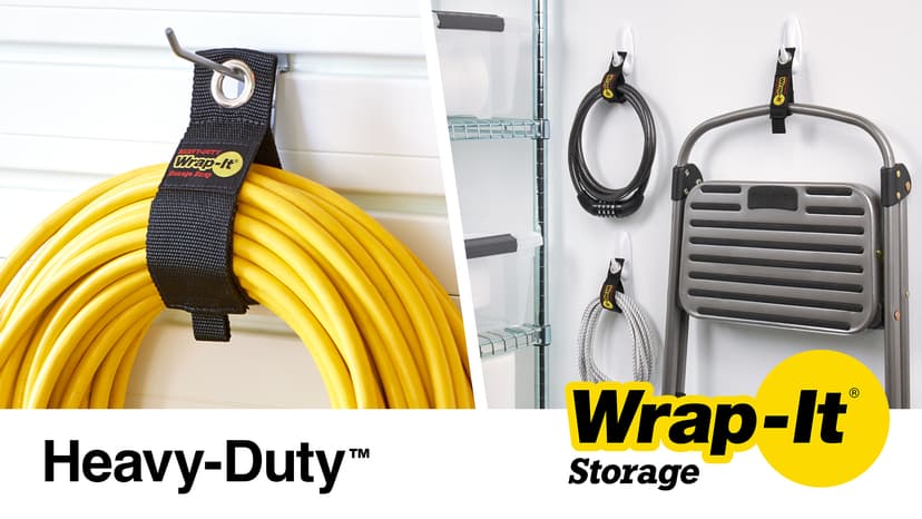 Garage Storage Extension Cord Organizer Cable Straps and Yard Cord Storage for Hose Organizer, Tools, RV Accessories Heavy-Duty Wrap-It Storage Straps - Assorted 6-Pack B06Y5Q4VZD