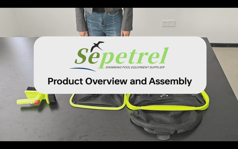 Sepetrel Deluxe Swimming Pool Cleaning Kit Including Professional Leaf Skimmer Net,Half-Depth Fine Mesh Net,17.5" Pool Brush Head & Hand Scrub Brush(NO Pole)