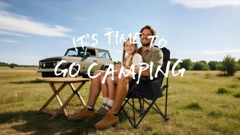 Oversized Camping Chairs for Adults - Heavy Duty Padded Outdoor Folding Lawn XL Camp Chair with Cup Holder Cooler Pockets for Outside Sports Beach Fishing Garden Portable Supports 500lbs, Black