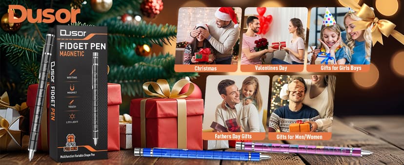 Gifts for Men Fidget Pen, Stocking Stuffers for Teens, White Elephant Gifts for Adults, Anniversary Birthday Gift for Men Him Husband Teenage Boy Brother, Mens Gift for Christmas Multifunction Pen