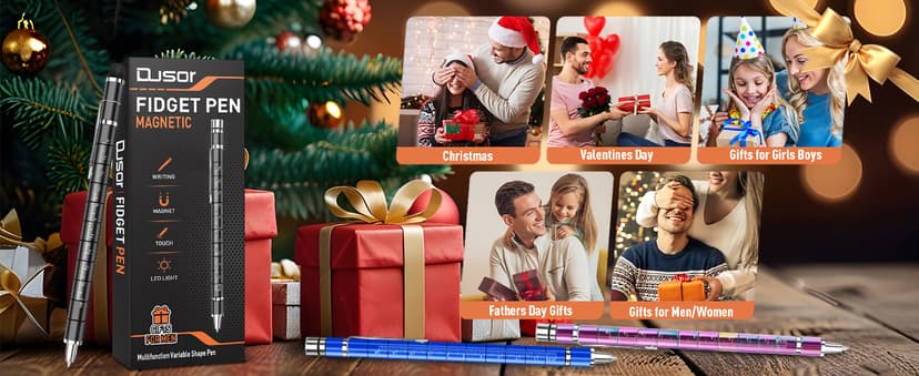 Gifts for Men Fidget Pen, Stocking Stuffers for Teens, White Elephant Gifts for Adults, Anniversary Birthday Gift for Men Him Husband Teenage Boy Brother, Mens Gift for Christmas Multifunction Pen