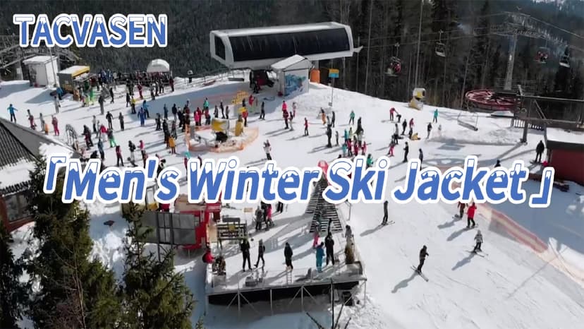 TACVASEN Men's Winter Ski Jacket Waterproof Snow Coats Snowboard Fleece Lining Jacket Warm Parka with Hooded