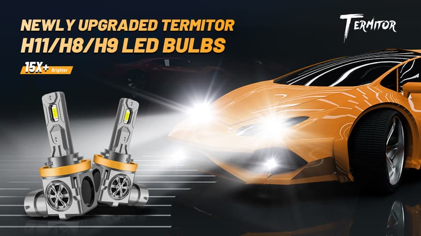 Termitor Latest H11 Light Bulbs, 70,000LM Brightness, 6500K Cool White H9/H8/H16 Fog light bulbs, 10-Year Service Life with Cooling Fan, IP68 Waterproof, Real 1:1 Mini Size, Plug and Play, Pack of 2