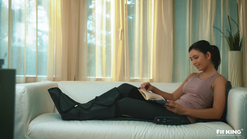 FIT KING Leg Massager for Circulation and Pain Relief, Air Compression Leg and Foot Massager to Relieve Pain Swelling Edema with 2 Size Extensions- Great Gift for Wife Mom and Friend