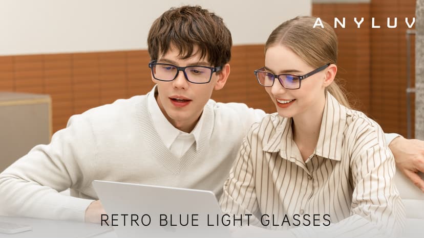ANYLUV Blue Light Glasses Men Woman, Blue Light Blocking Glasses for Computer Gaming, Eye Strain Relief Eye Protection