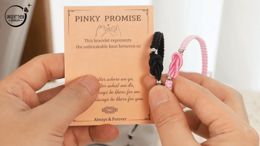 UNGENT THEM Pinky Promise Forever Love Knot Bracelets for Couples–Birthday Anniversary Valentines Christmas Gifts B0FNDC3ZRQ