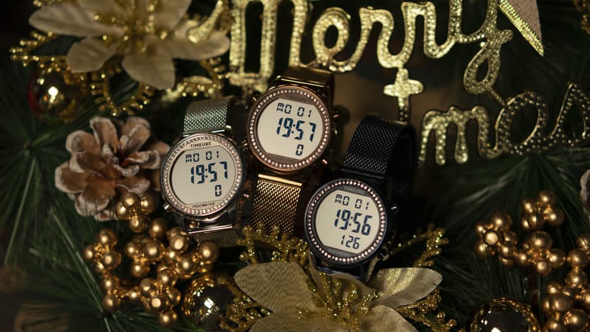 Women's Step Counter Pedometer Watch with Stainless Steel Bracelet, Stylish Design, No App, No Charging Needed for Step, Calorie, Distance, Alarm, Countdown Timer,TU-2401