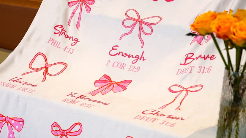 Christian Gifts for Women on Birthday Christmas, Christening/First Communion/Dedication Gifts for Baby Girls Teens Daughter Baptism Gifts for Girls, God Says I Am Pink Bow Blanket 50"x60" B0FZB5XHKX