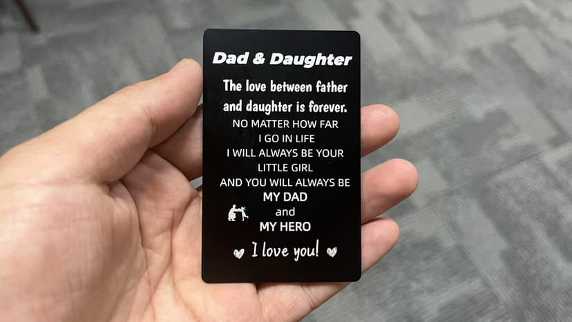 Gift for Dad, Cross Necklace Wallet Card for Dad, Father's Day Birthday Christmas Gift for Father from Daughter Son