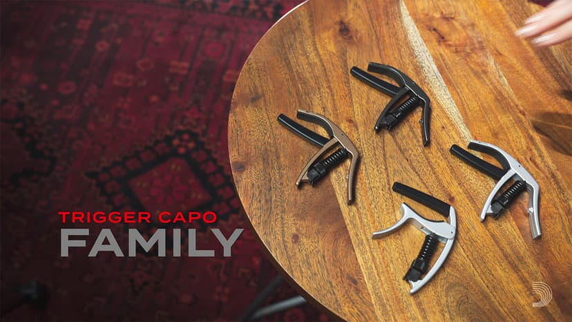 D’Addario Guitar Capo – NS Tri Action - For 6-String Electric and Acoustic Guitars – Micrometer Tension Adjustment for Buzz-Free, In-Tune Performance - Single Hand Use – Integrated Pick Holder - Black