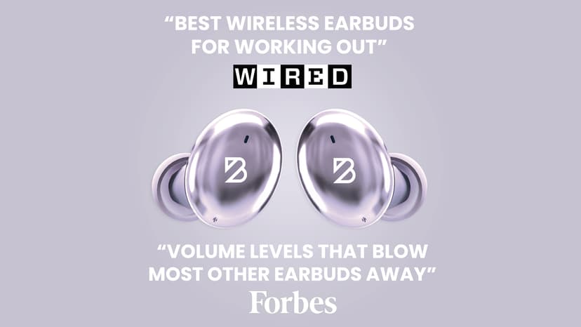 Back Bay Audio Tempo 30 Wireless Earbuds for Small Ears - Award-Winning Sound, Sweatproof Bluetooth Earbuds, Comfortable Ear Buds for Women, Purple Earphones Small Ear Canals, Long Battery Headphones