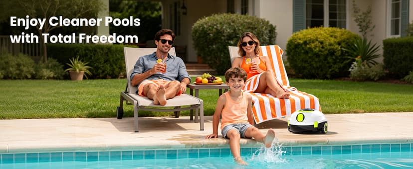 Y20 Robotic Pool Cleaner, Cordless Pool Vacuum for Above Ground & Inground Flat Pools with Dual Motors, 120 Min Runtime, Auto-Parking, Powerful Pool Vacuum Robot for Up to 1100 Sq.Ft