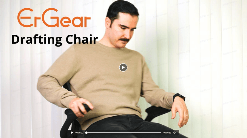 ErGear Drafting Chair, Standing Desk Chair with Flip-Up Armrests, High Desk Chair Adjustable Height, Ergonomic Tall Office Chair with Lumbar Support and Adjustable Footrest Ring