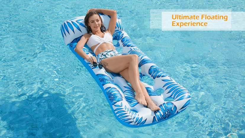 Jasonwell Inflatable Pool Float Lounge - 2 Pack Floaties Rafts for Adults Floating Lounger Sun Tanning Floats Cool Water Floaty Swimming Lake Beach Party Toys